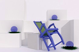 Wooden design-chair with rattan