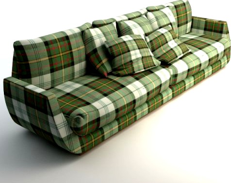 Scottish Plaid Sofa 3D Model