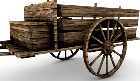 Low Poly Old Cart 3D Model