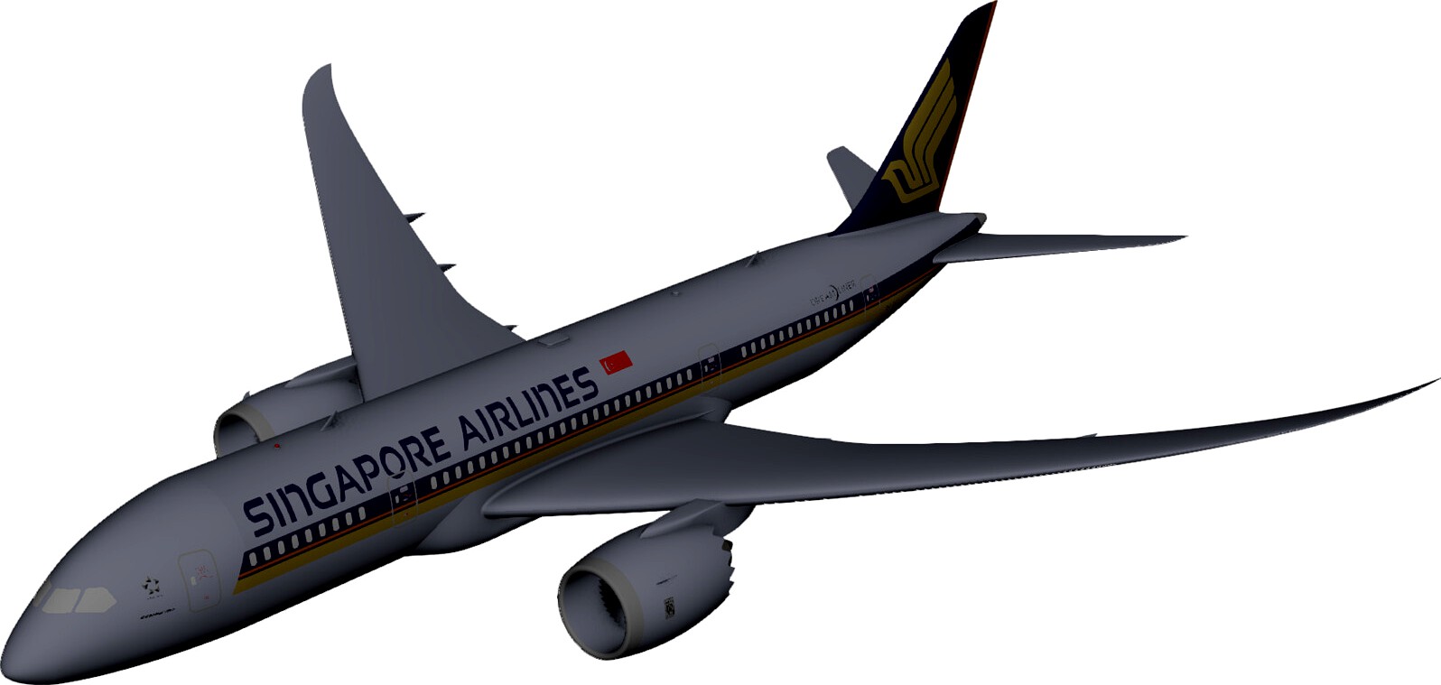 Boeing 787-800 Singapore Airlines 3D CAD Model