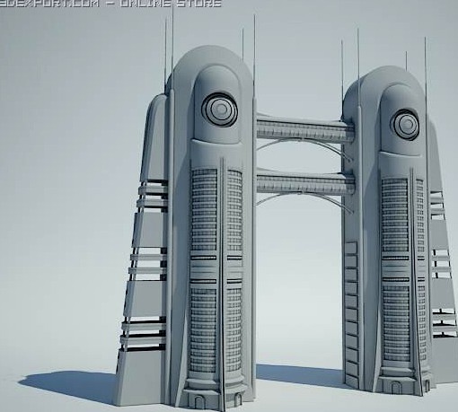Futuristic Sci Fi Building 6 3D Model