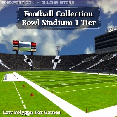 Football Collection Bowl Stadium 1 Tier 3D Model
