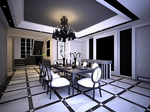 Photorealistic Dining Room 0003 3D Model