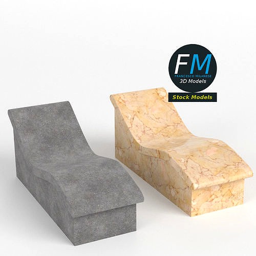 Stone and marble wave benches