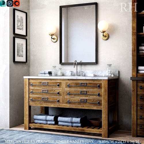 MERCANTILE EXTRA-WIDE SINGLE VANITY SINK