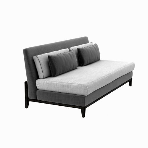 Custom made armless sofa with pillows
