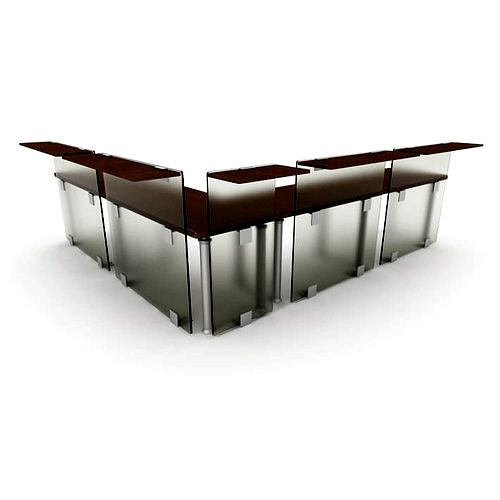 Brown office table reception desk 45 AM53