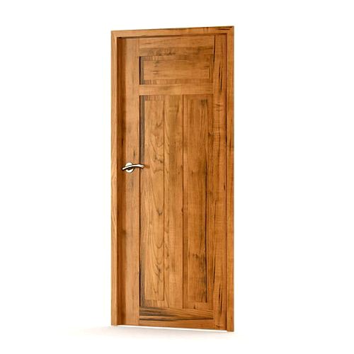Wooden Door With Chrome Handle