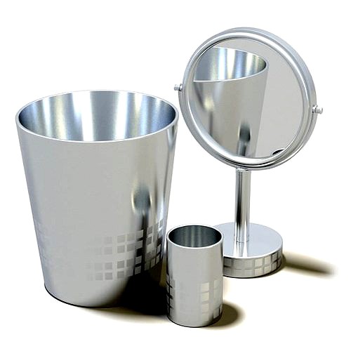 Shiny Bathroom Gadgets Mirror Cup Bucket