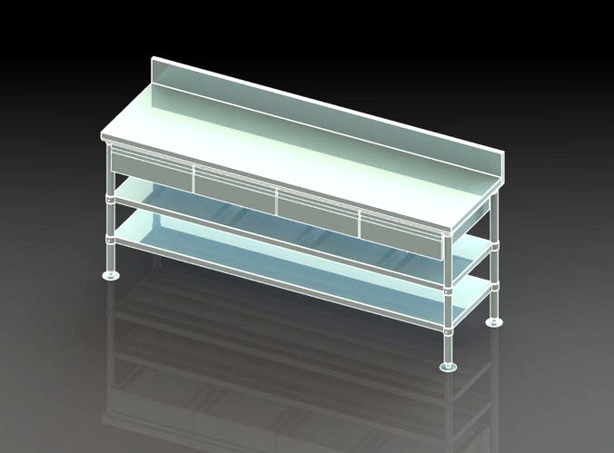 work table 4 drawer adjustable shelf base pan base shelf