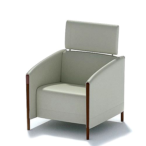 White Armchair With Wooden Legs