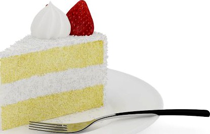 Piece of Cream Cake 3D Model