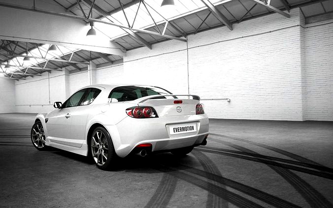 White Mazda Rx 8