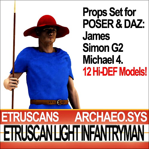 Etruscan Light Infantryman Props Poser Daz