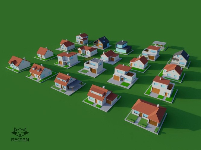20 LowPoly houses