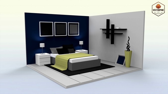 Low Poly Interiors - Bedroom