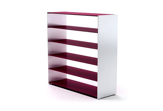 Purple And White Shelving