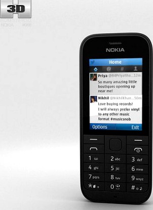 Nokia 220 Black 3D Model