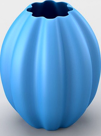Shiny decorative vase in blue tones