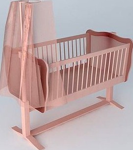 Pink baby cradle