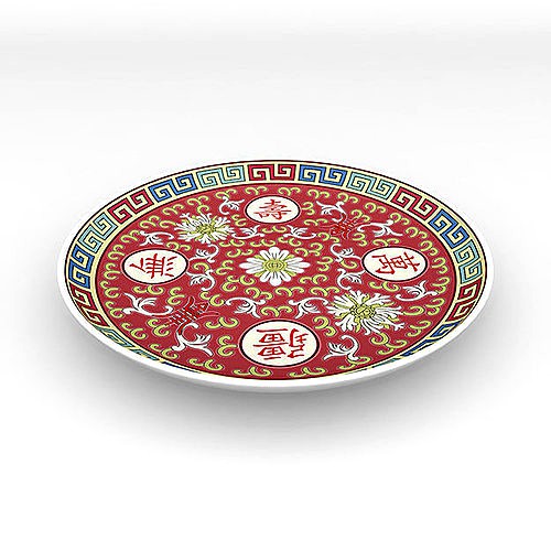 Chinese Porcelain Wan Shou Dinner Plate