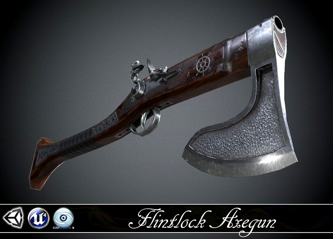 Flintlock Axe-Gun - model and textures