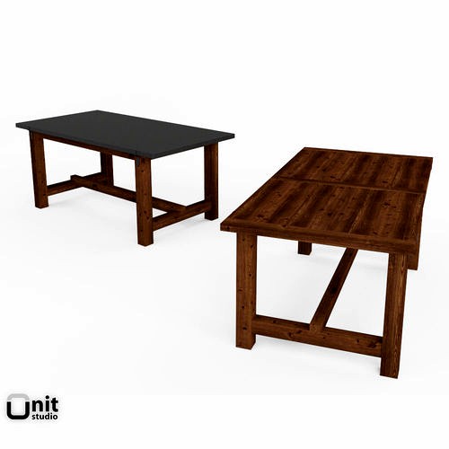 Reclaimed Wood-Zinc-Top Strap Rectangular Dining Table by Rest