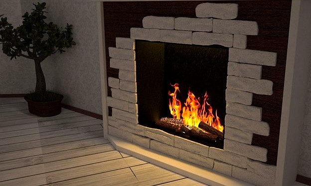 3d model of fireplace for an apartment or house in the classical