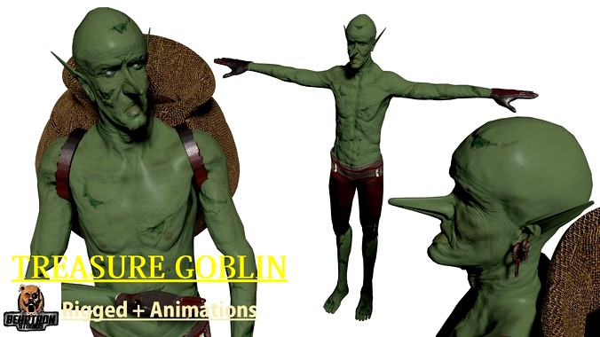 Goblin Animated Game Ready Character Enemy Monster Treasure Boss