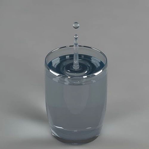 Splash 10 drop water in the glass