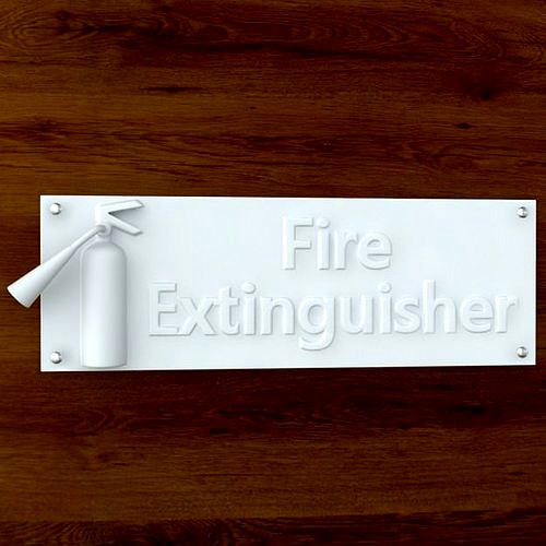 3d Printable Fire Extinquisher sign STL OBJ | 3D