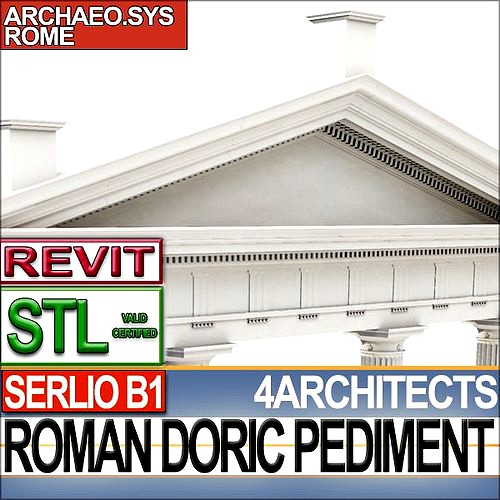 Roman Doric Pediment Serlio Block B1 | 3D
