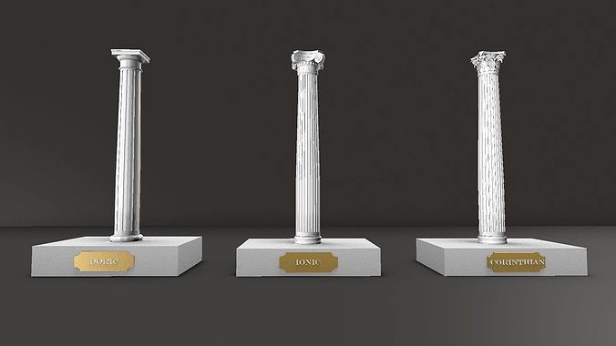 Classical Columns     Doric Ionic Corinthian for educational use | 3D