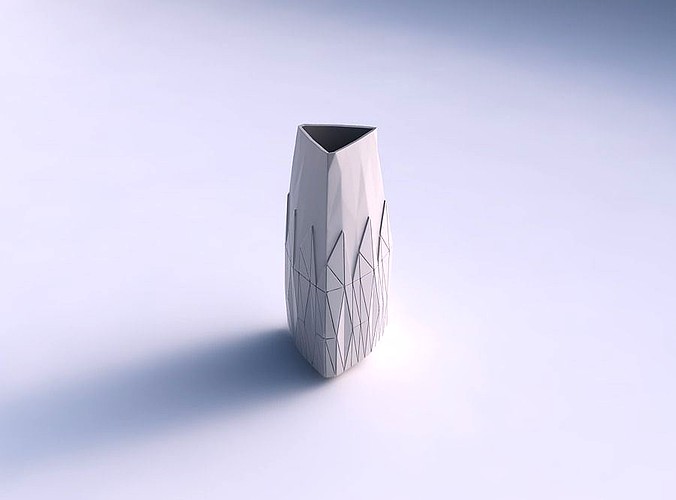 Vase triangle with partial random triangle plates | 3D