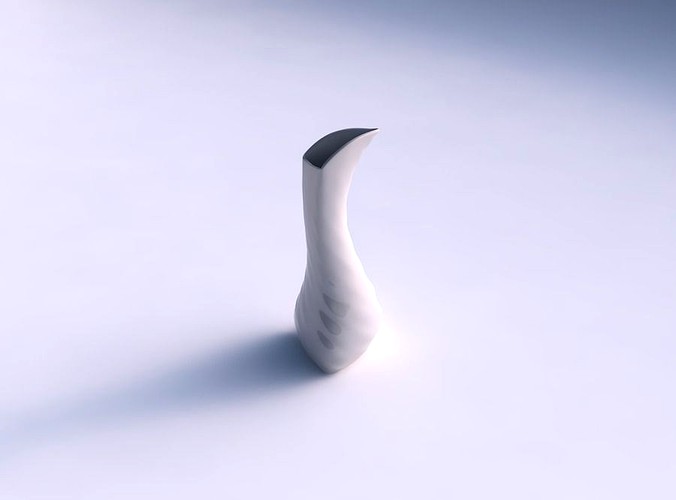 Vase puffy bent triangle with relaxed large twists | 3D