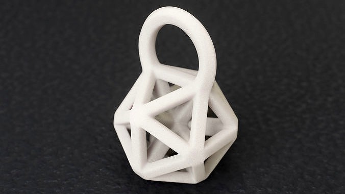 Icosahedron Frame Pendant | 3D