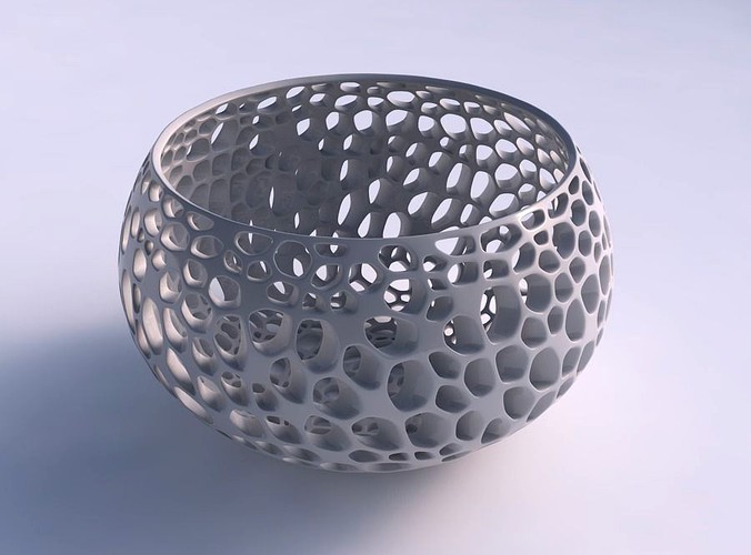 Bowl spheric twisted with organic lattice and twisted thickness 2 | 3D