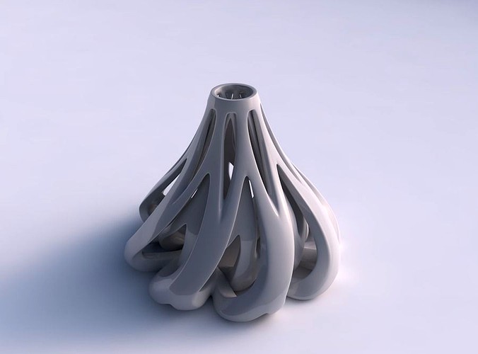 Vase flask with twisted inner and outer lines tapered 2 | 3D