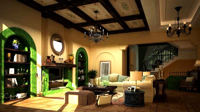 Photoreal Living Room 354 3D Model