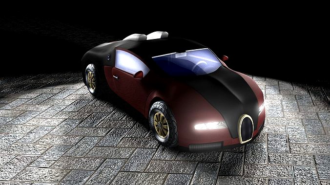 Bugatti Veyron 3D model with interior