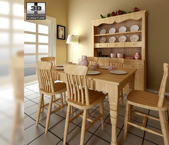 Dining room furniture 6 Set 3D Model