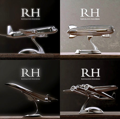 RH AIRCRAFTS DECORATION SET OF 4