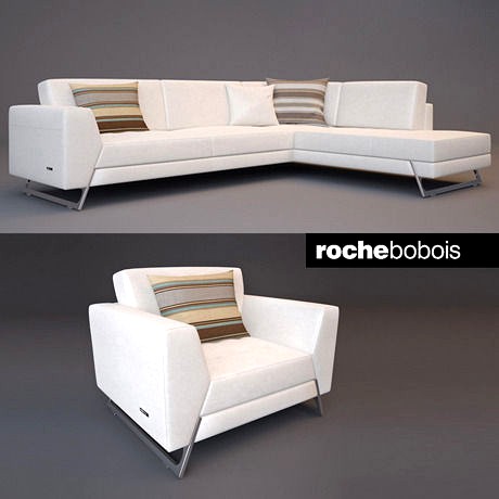 Roche Bobois Satelis Canape Sofa and Armchair