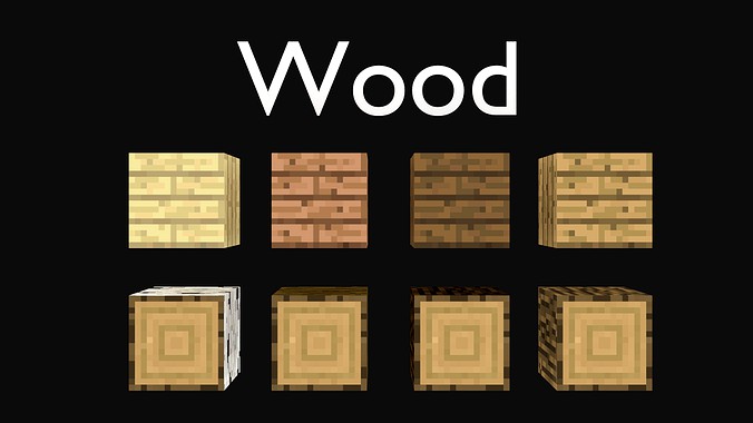Blender Minecraft Wooden Planks and Logs Cycles Only
