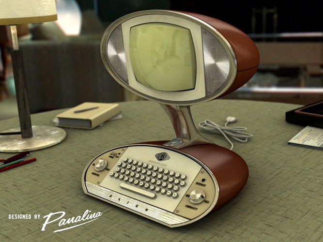 Vintage Computer Alien design 1955 - c4d fbx 3ds