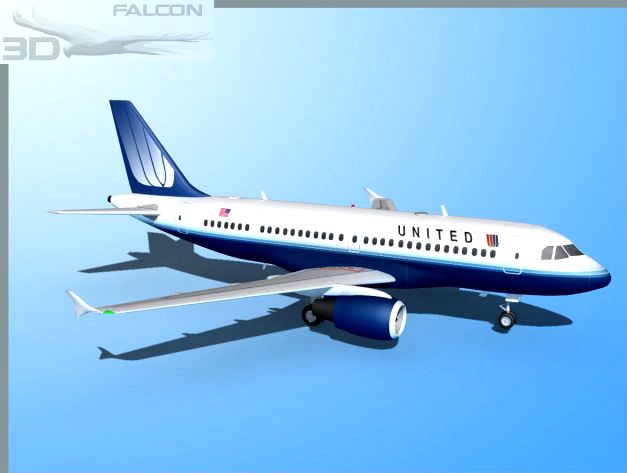 Falcon3D  A319 United Airlines 2 3D Model