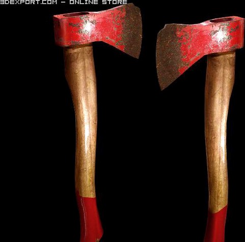 Red AxeHatchet 3D Model