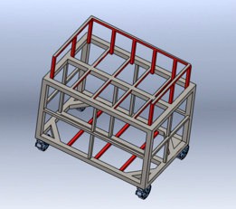 Sheet metal moving trolley for industrial