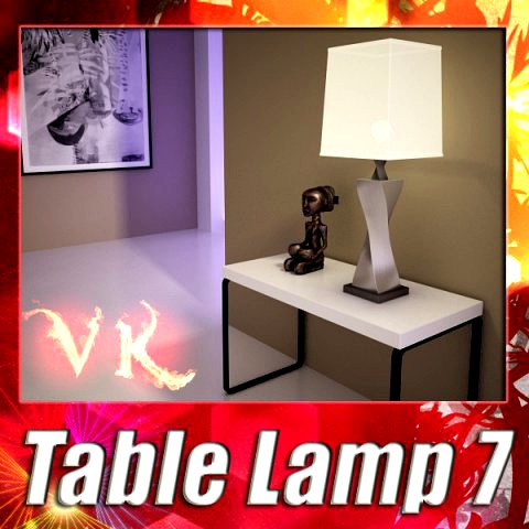 Modern Table Lamp 07 Silver 3D Model
