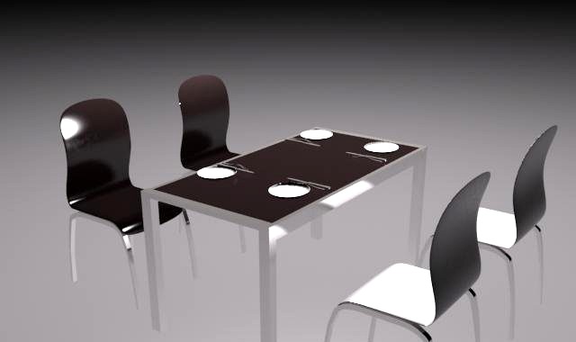 Set of furniture for kitchen 3D Model